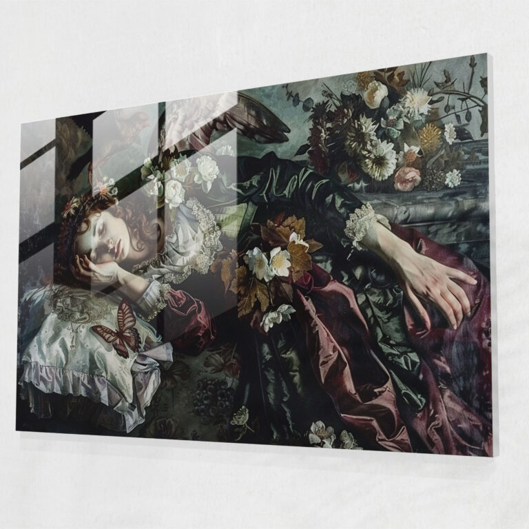 Barocke Stil Gemälde Glaswandkunst - Barock Glaswandkunst Wanddekoration Glasbild
