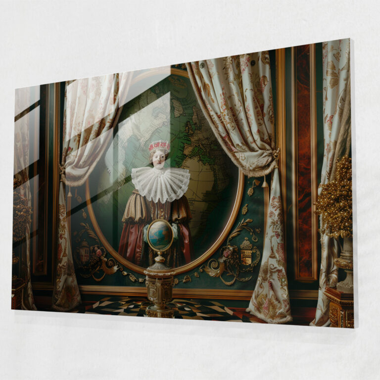 Barock Stil Gemälde Glasbild - Barock Barock Stil Malerei Majestätisch üppige Drapierung