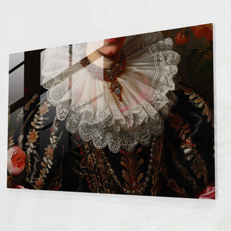 Barocke Malerei im modernen Stil - Leinwandbild Glasbild - Wohn- und Wanddekoration
