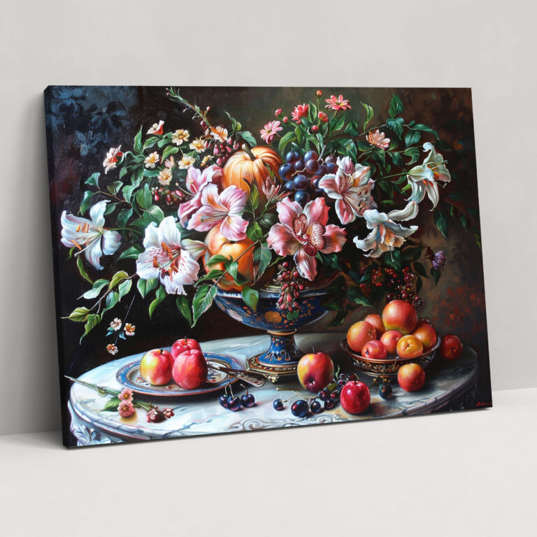 Gemälde im Barockstil - Stillleben Leinwandbild