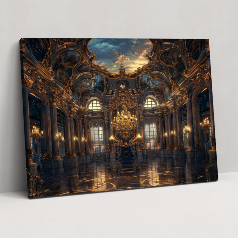 Barocke Gemälde Palast Wandkunst - Barockes Wandgemälde Wanddekoration Wohnkultur