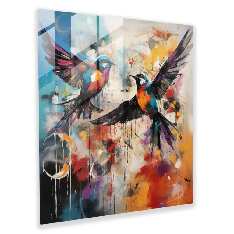 Lebendiges Vogel-Fusions Glasbild