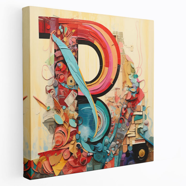Born Leinwandbild - Mixed Media Bunte Collage