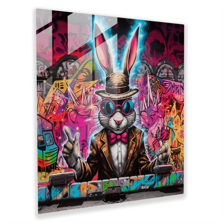 Bugs Bunny Street Art Wandbild Glasdruck Urban Edge Dekoration