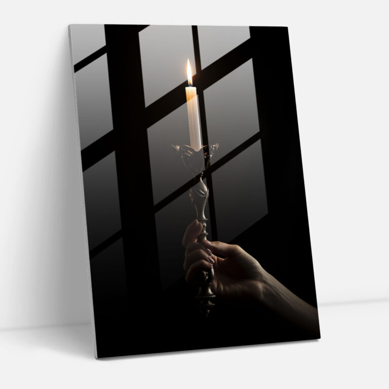 Sanft leuchtendes Glasbild - Kerze Glasbild Sanftes Licht Ruhevoller Ambiente