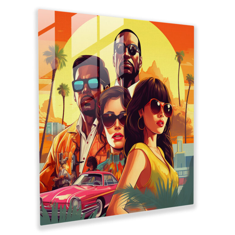 Kalifornisches Retro-Pop Glasbild