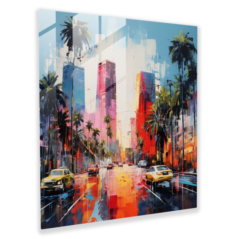 Glasbild Strahlende Ausdrücke - Modernes abstraktes Glaswandkunstwerk