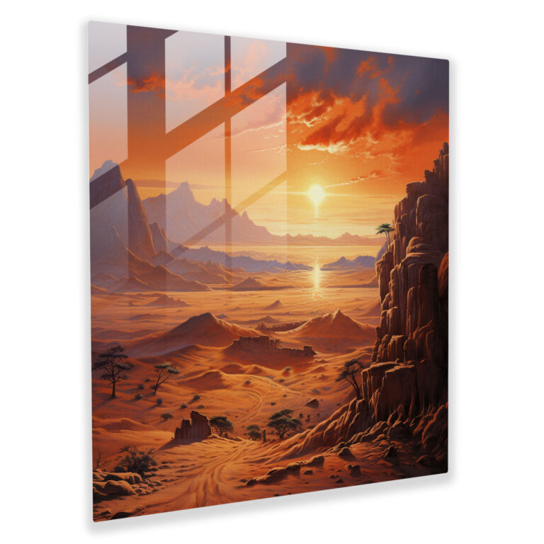 Glasbild Wüstenillusion - Faszinierende Wüstenglas-Wandkunst