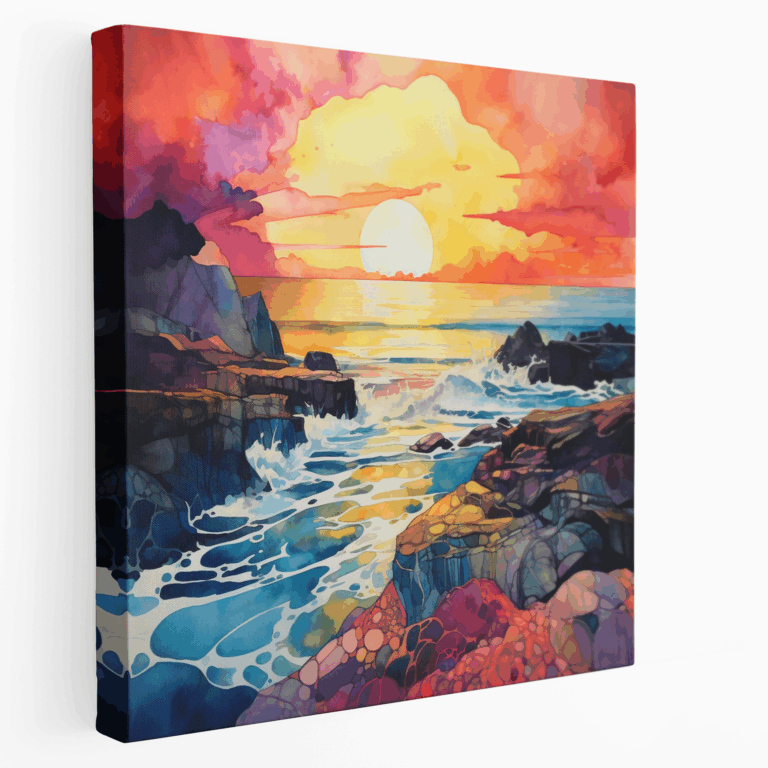 Leinwandbild Sonnenuntergang an der kalifornischen Küste