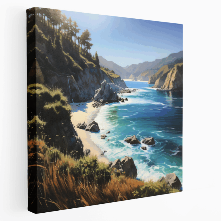 Ölgemälde Leinwandbild Küstenlandschaft Big Sur