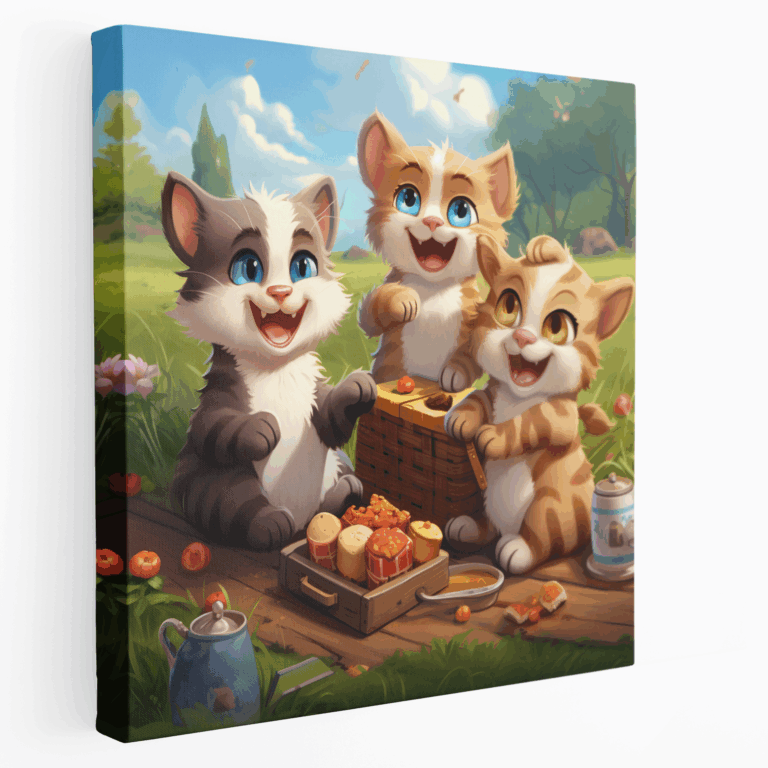 Frohe Katzen Leinwandbild