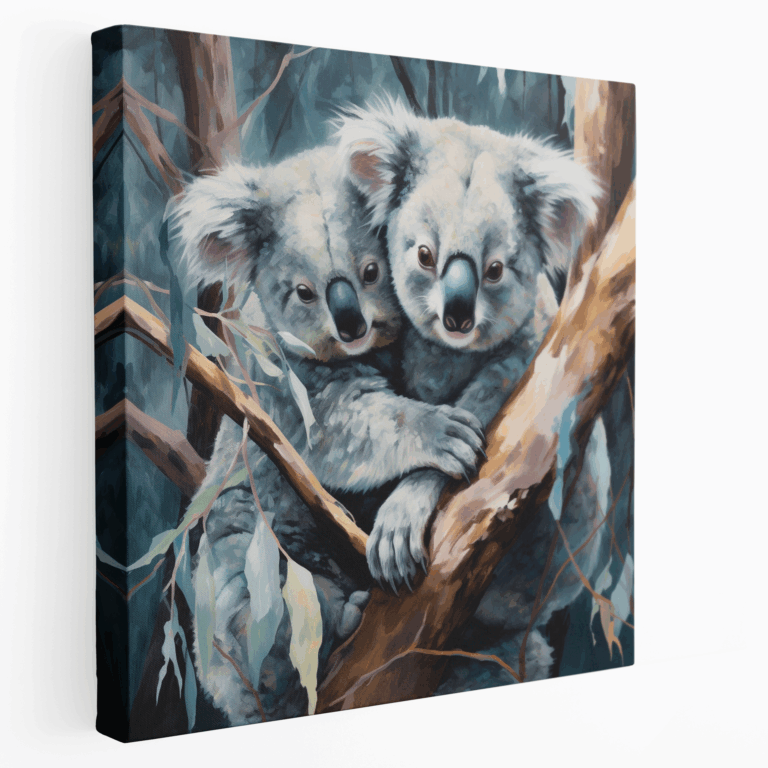 Kuschelnde Koalas Eukalyptus Leinwandbild