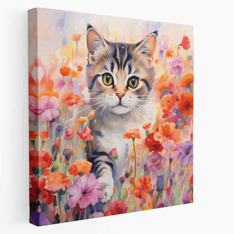 Buntes Katzen Leinwandbild