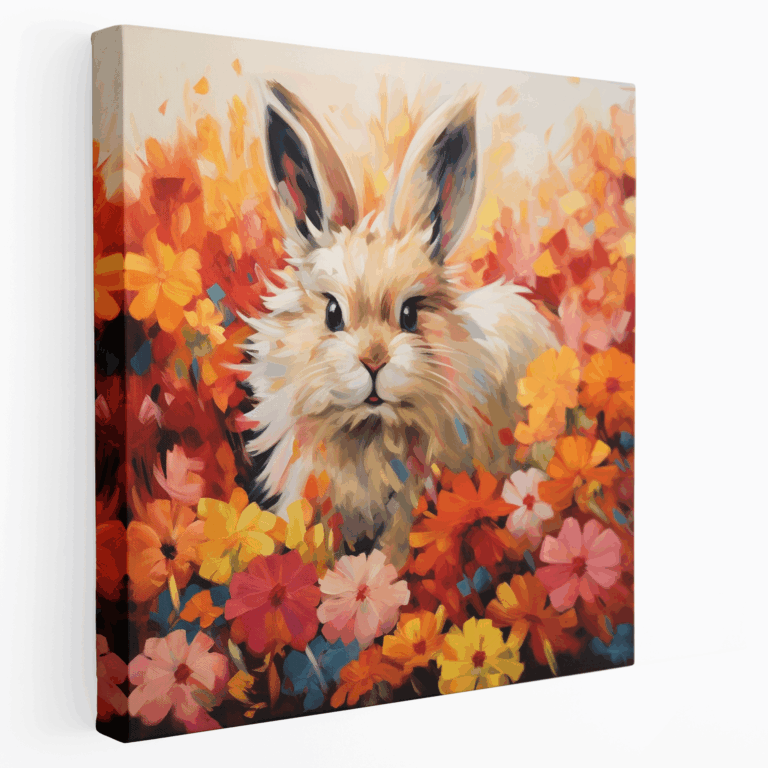 Flauschiges Hasen-Impressionisten Leinwandbild