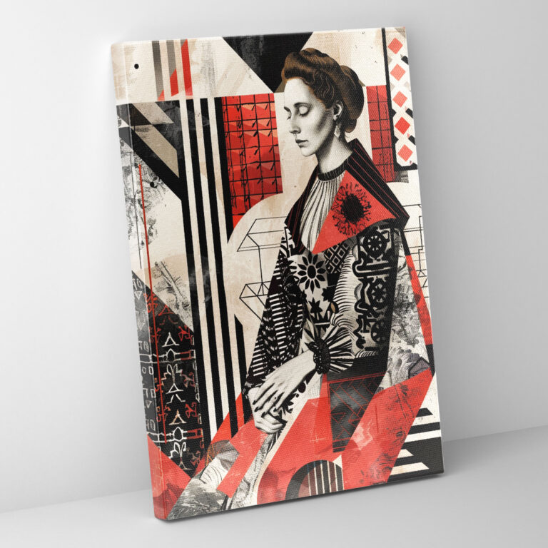 Geometrisches viktorianisches Leinwandbild - Klassizismus und Pop Art viktorianische Ära Illustration Leinwandwandkunst
