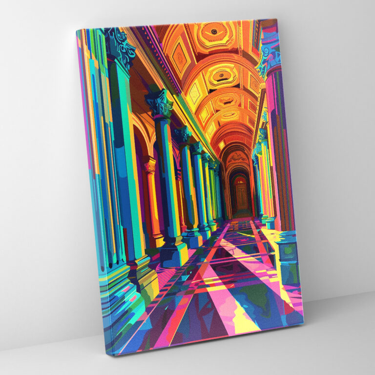 Leinwandbild Antike Architektur im Pop-Art-Stil - Klassizismus und Popart Dekoration für Zuhause