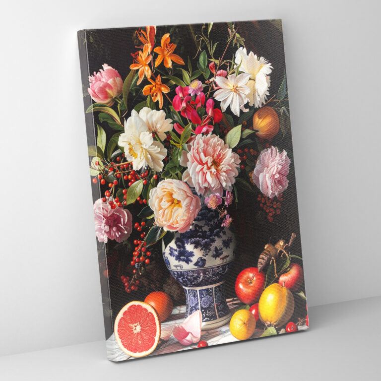 Abstraktes Blumen Leinwandbild - Großformat