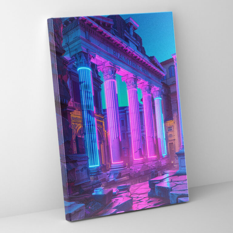 Klassizistische Architektur Pop Art Wandkunst - Klassizismus und Pop-Art Wohnkultur Wandkunst Leinwandbild.