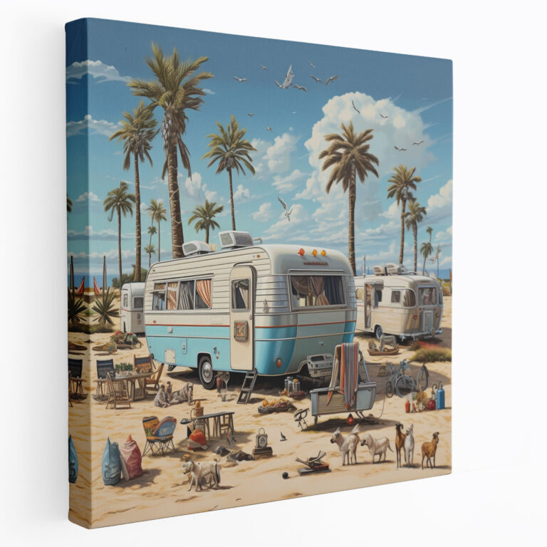 Leinwandbild Wohnmobil - Globale Reise Wandkunst - Zuhause Dekoration Wandkunst