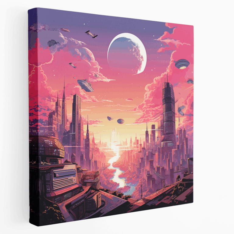 Futuristisches Stadtbild Leinwandbild