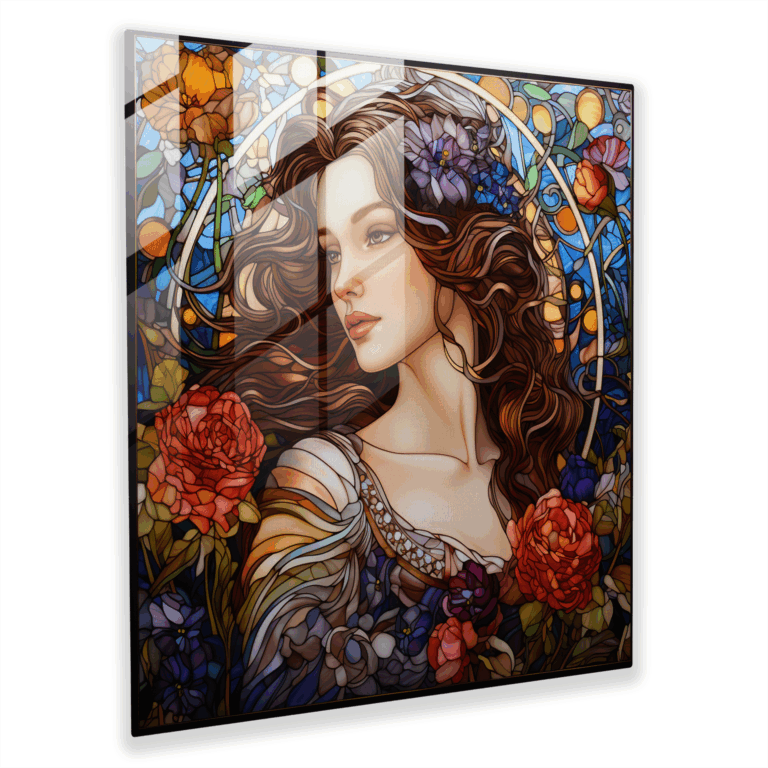 Anmutiges Blumen-Glasbild