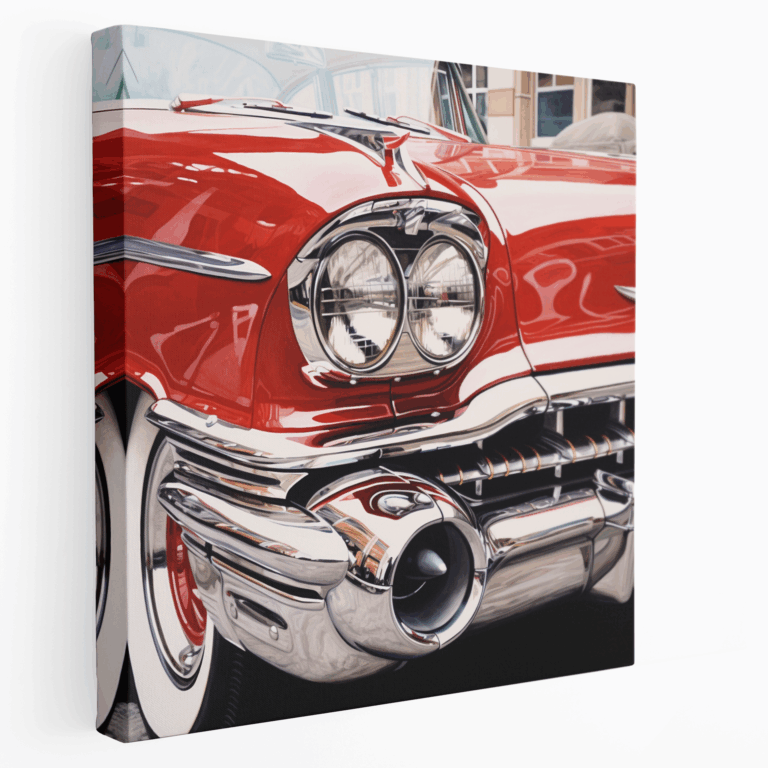 Strahlendes Chrome Klassiker Auto Leinwandbild