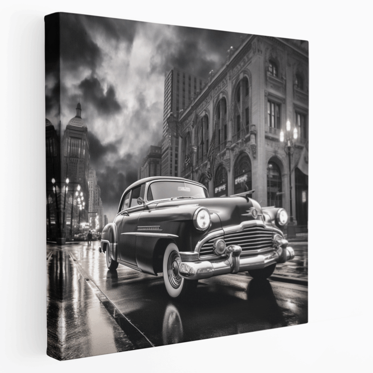 Leinwandbild klassisches Auto in fotorealistischer Darstellung