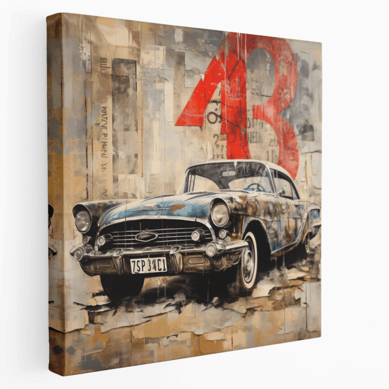 Kunstwerk Klassischer Oldtimer auf Leinwandbild