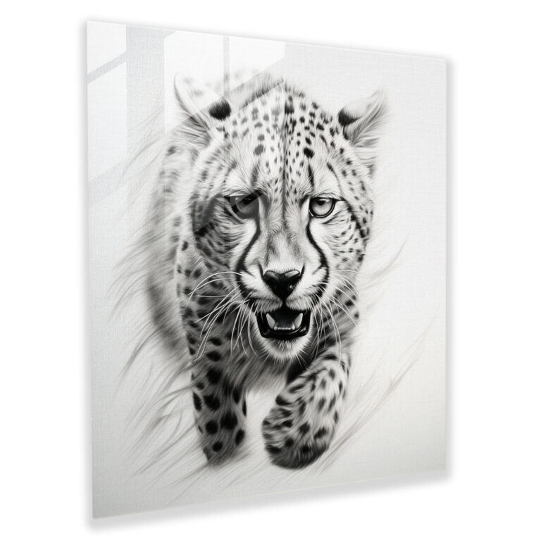 Cheetah Glas Kunst - Glas Wandkunst Modern Wildtiere