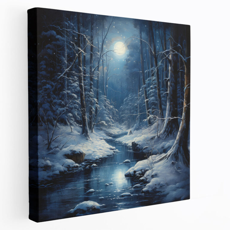 Wintermond Leinwandbild - Weihnachten Schönheit des Winters Zarte Farben Besinnlichkeit