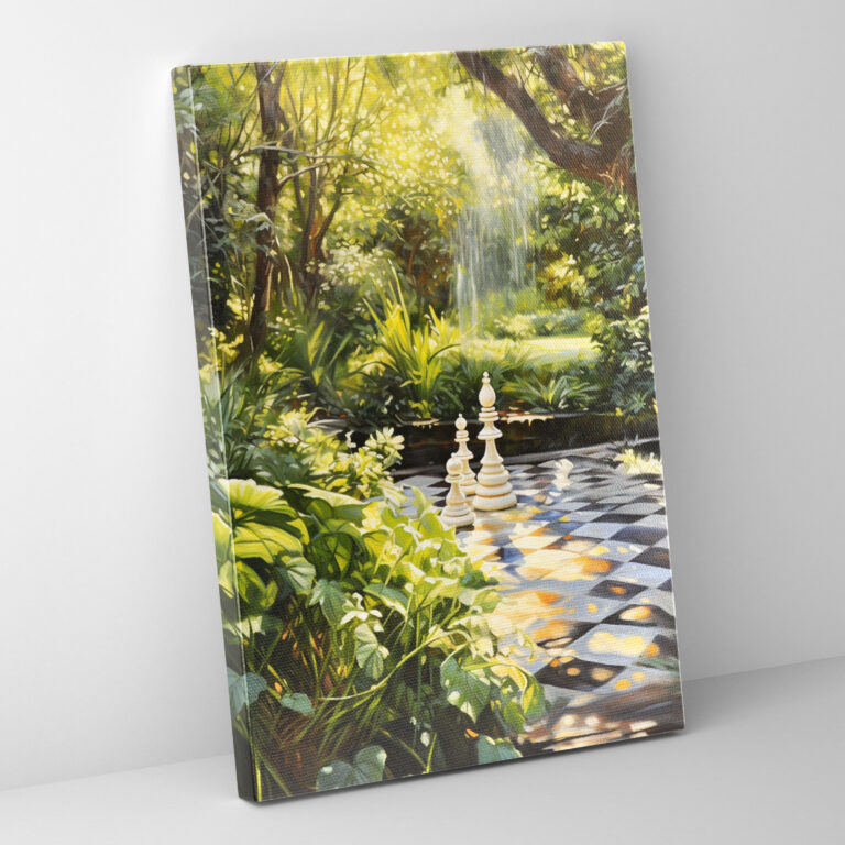 Leinwandbild Schachgarten - Schach Wanddekoration Leinwand Leinwandkunst
