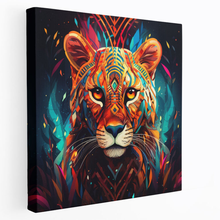 Cheetah Wandkunst - Stammesart Leinwandbild - Digitale Illustration