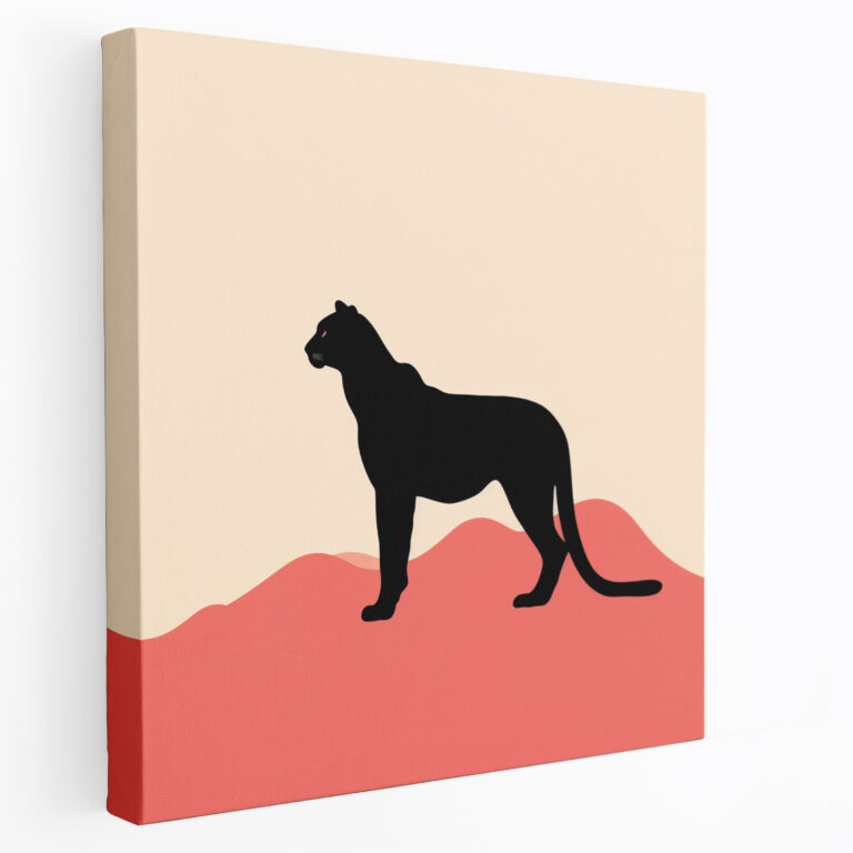 Cheetah Leinwandbild - Minimalistische Geparden Wandkunst - Dekoration für Zuhause