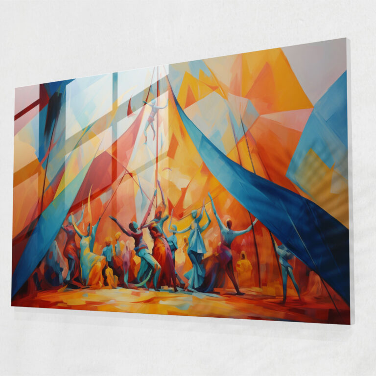 Glasbild Zirkus - Zirkus Glasbild Wandkunst Glasbild Zirkus Moderne Zirkuskunst