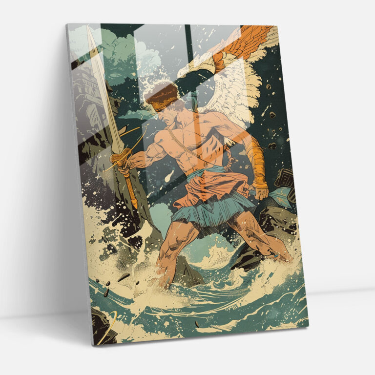 Klassisches Pop-Art Glasbilder - Klassizismus und Pop-Art Glasbild moderne Kunst