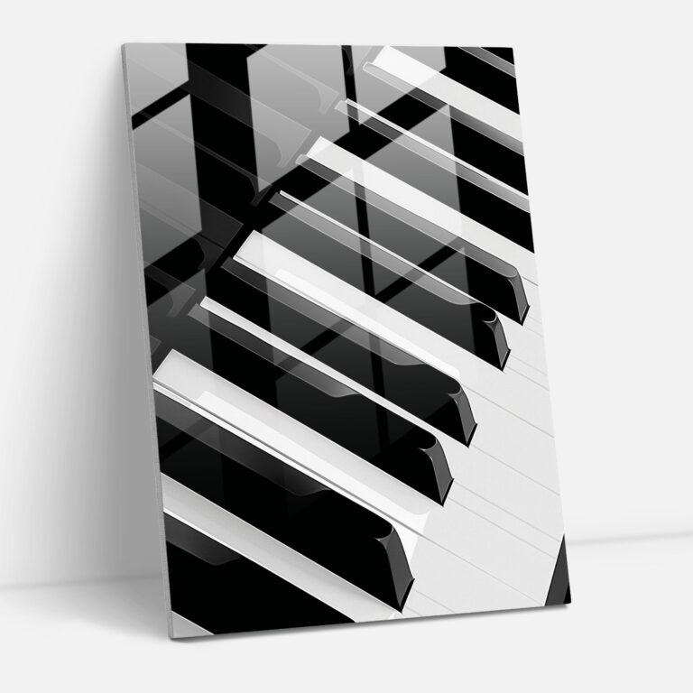 Klassizismus mit Pop-Art Glasbild - Klassizismus und Pop-Art Wanddekoration moderne Kunst Klaviertasten