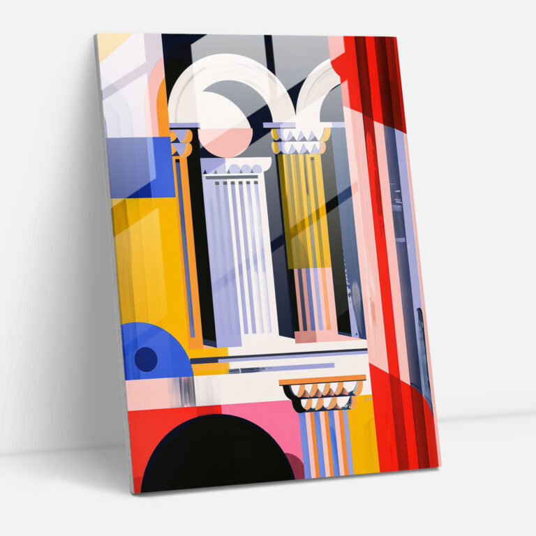 Klassizismus mit Pop-Art Glasbild - Klassizismus und Pop-Art Glasbild Wanddekoration