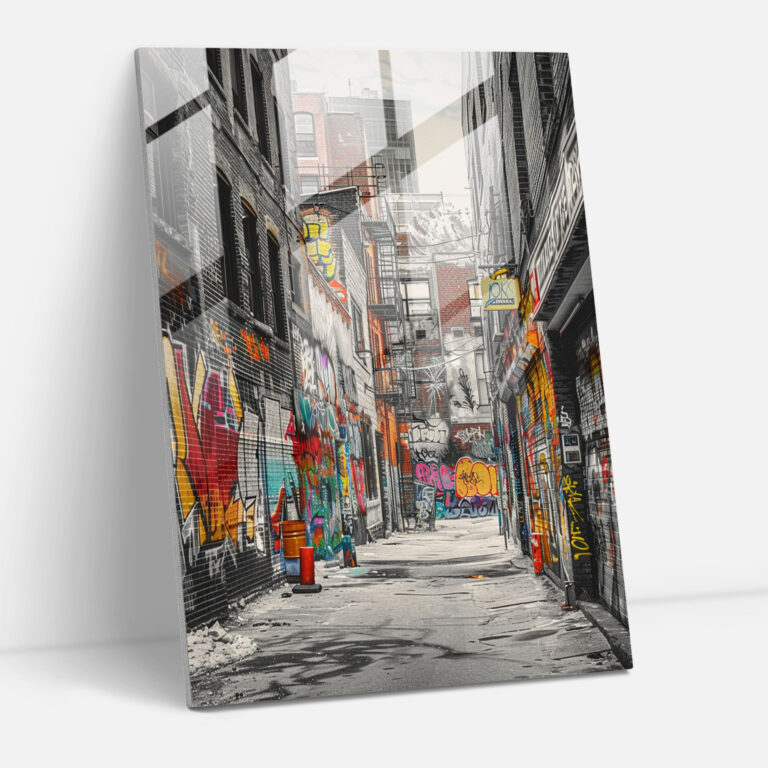 Klassizismus mit Pop-Art Glasbild - Wanddekoration Glas-Kunst kombiniere Klassizismus mit Pop-Art