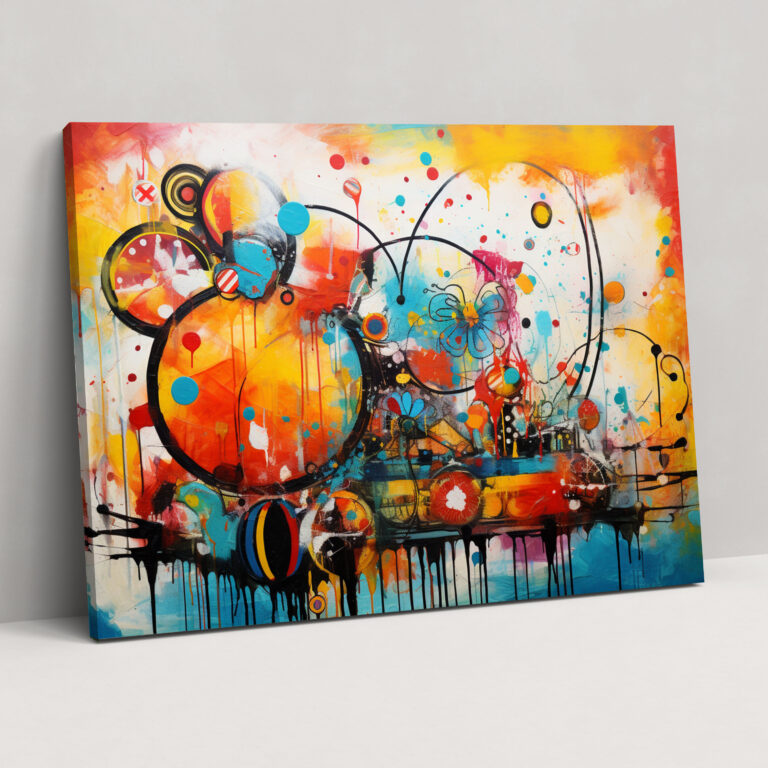 Abstraktes Zirkus-Fusions-Leinwandbild - Zirkus Wandkunst Wanddekoration Leinwandbild