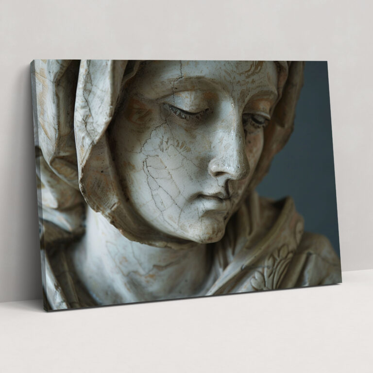 Lebensechtes Leinwandbild Renaissance Heiliger - Klassizismus Renaissance Skulptur Wandkunst Spirituelle Eleganz