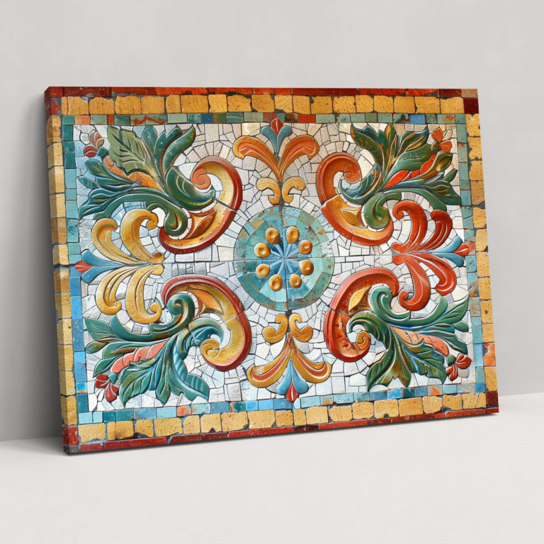 Leinwandbild Romantisches Mosaik in Farben - Klassizismus Leinwandbild Wandkunst