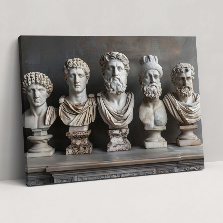 Skulpturen aus der Römerzeit Wanddekoration - Klassizismus Leinwandbild Wanddekoration.