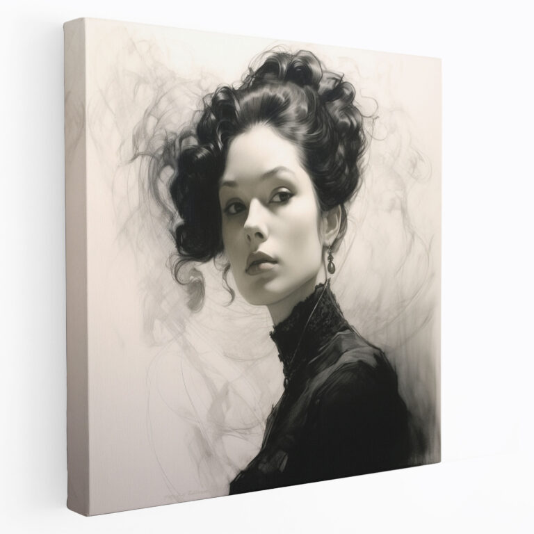 Leinwandbild Klassische Skizze - Klassik Eleganz Frau