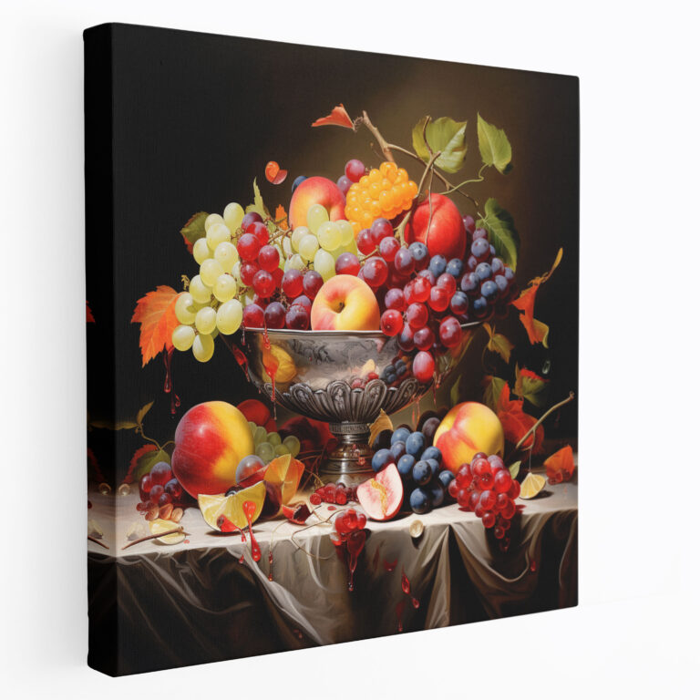 Klassisches Stillleben Leinwandbild - Klassisch Leinwandbild Leinwand Wandkunst Frische Früchte