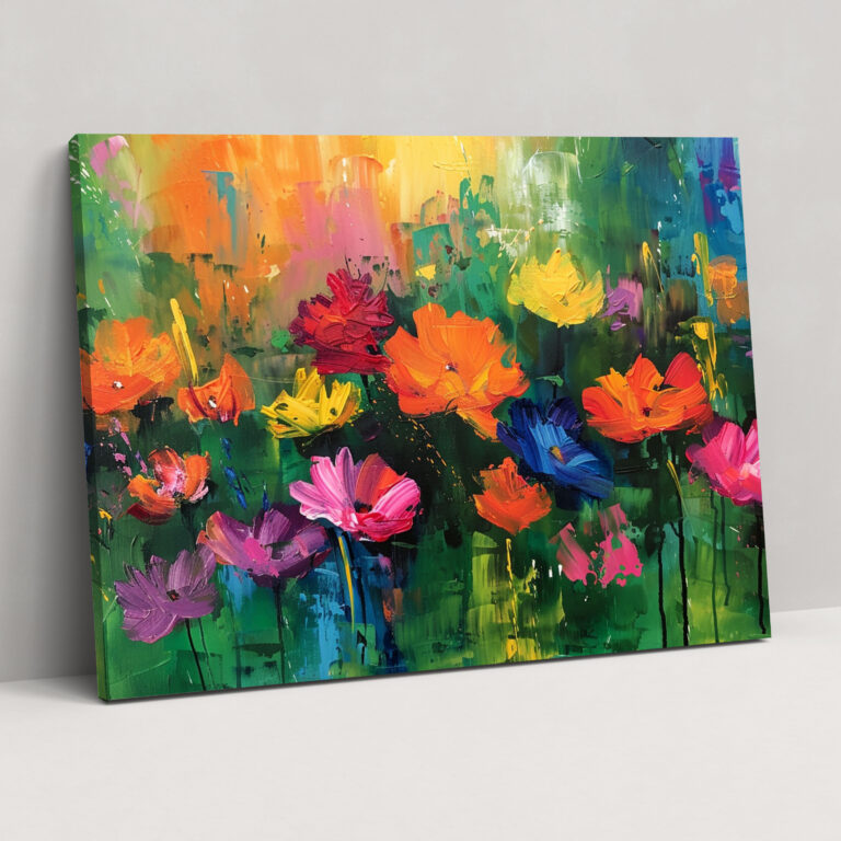 Leinwandbild Monets Garten - Claude Monet Leinwand Wandkunst Leinwandbild