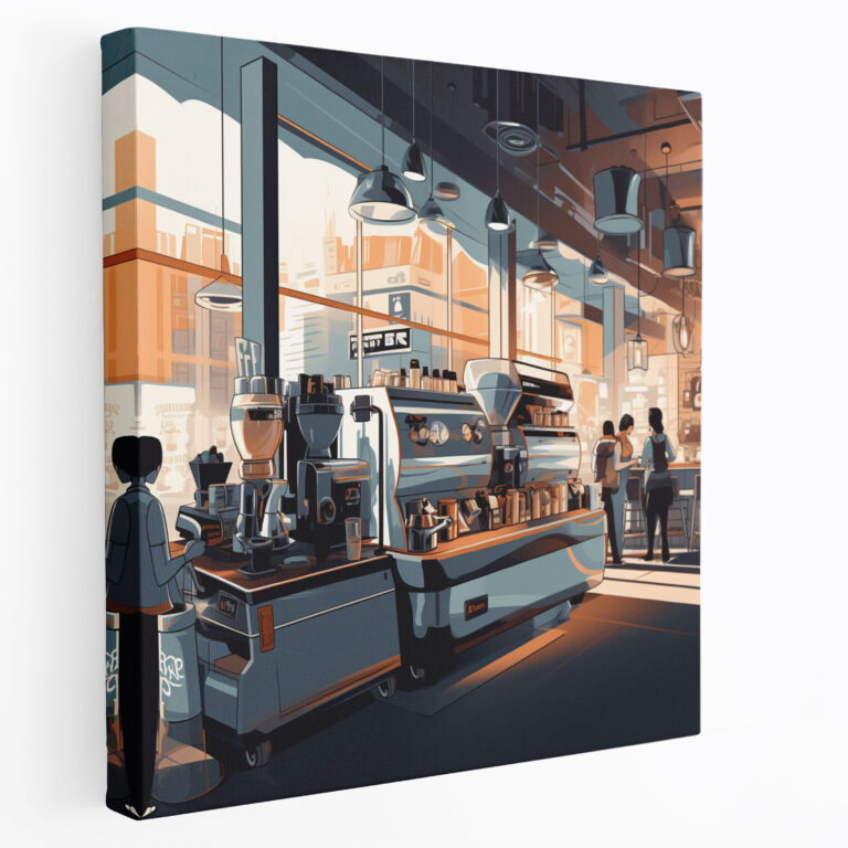Leinwandbild Kaffee - Moderne Kaffeehaus Wandkunst - Kaffee Leinwand Kaffee Leinwandbild Wandkunst