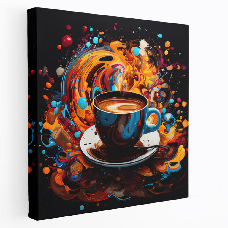 Kaffee Leinwandbild - Moderne digitale Kunst Wanddekoration - Kaffee Modern Leinwand Wandkunst