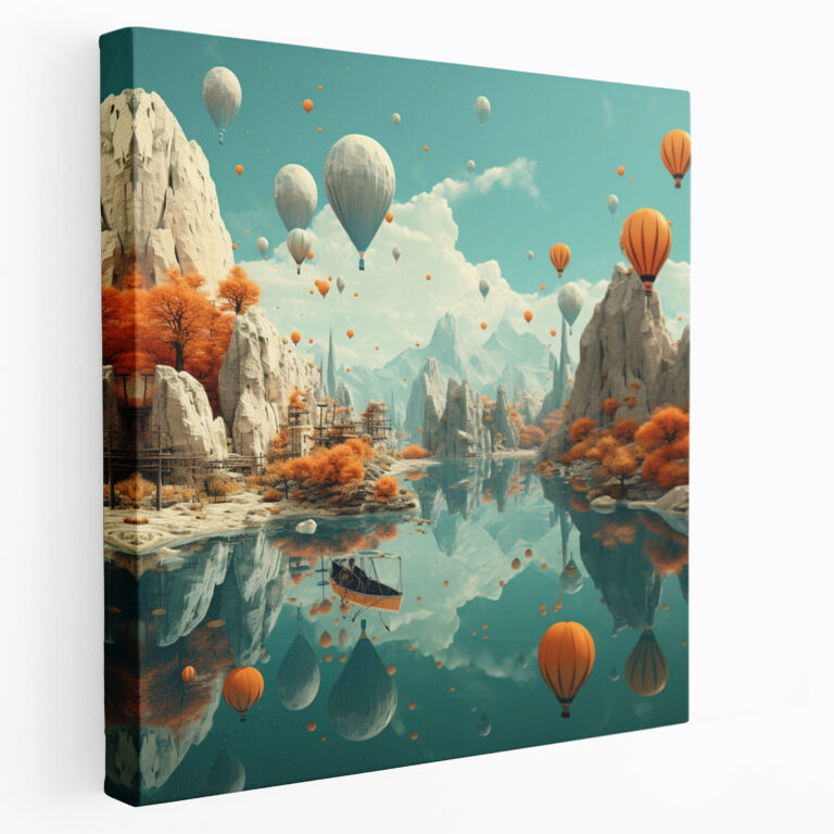 Surreales Traumland Leinwandbild - Wandkunst Traumhafte Landschaft Visuell Beeindruckende Darstellung