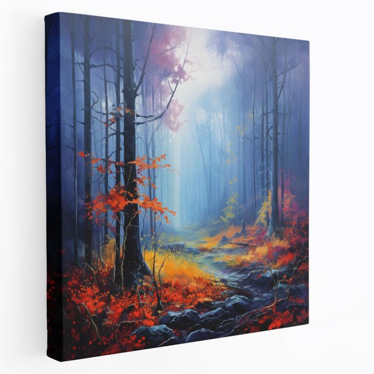 Herbstwald Wandkunst - Ruhe lebendige Herbstfarben Natur