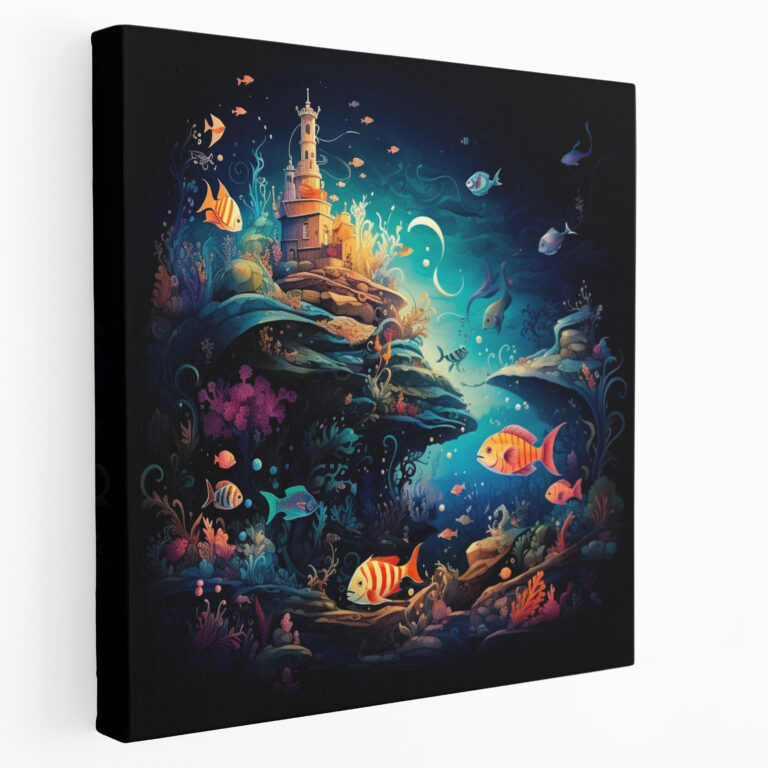 Coole Unterwasserwelt Leinwandbild - Magische Unterwasserwelt lebendige Meeresbewohner